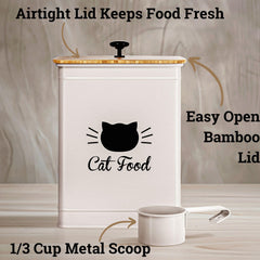 HB Design Co. bamboo lid airtight feature preserves moisture-free kibble freshness.