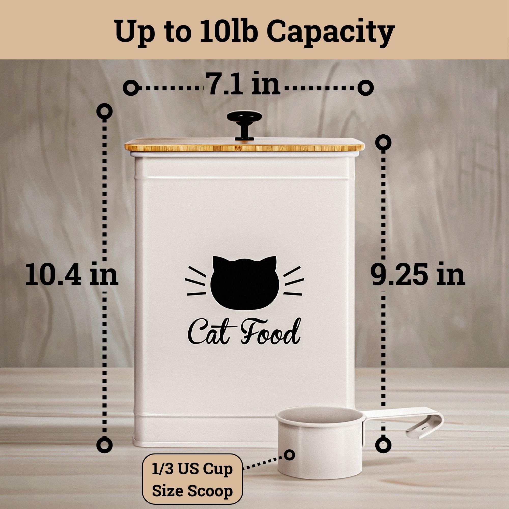 HB Design Co. decorative cat food bin complements farmhouse to modern interiors.