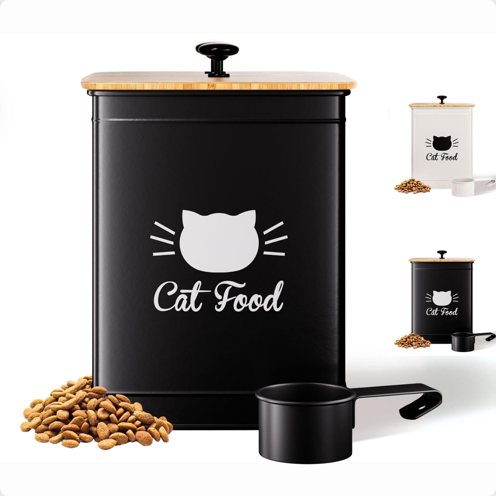 HB Design Co. cat food container lid showing airtight bamboo seal for freshness