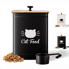 HB Design Co. cat food container lid showing airtight bamboo seal for freshness