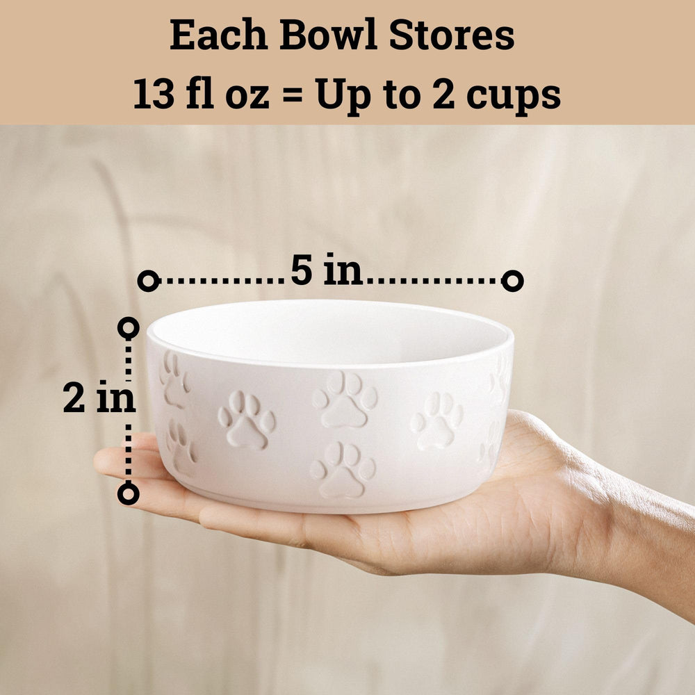 HB Design Co ceramic dog bowls with anti-slip base prevent sliding during meals.