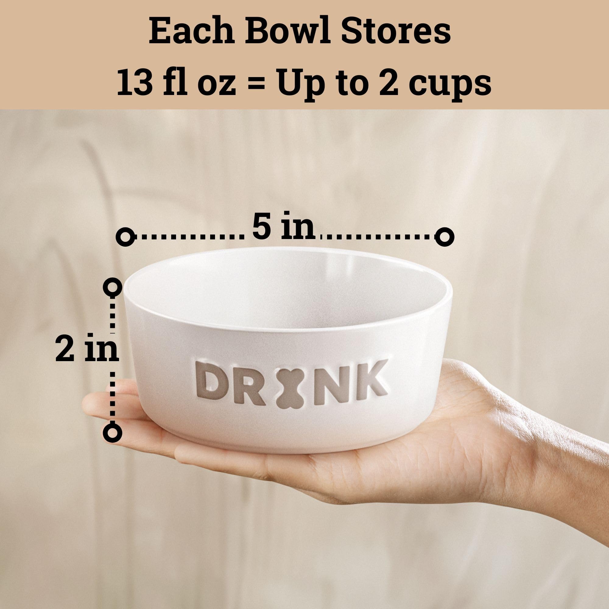 HB Design Co ceramic dog bowl anti-slip base closeup emphasizes stable dining.
