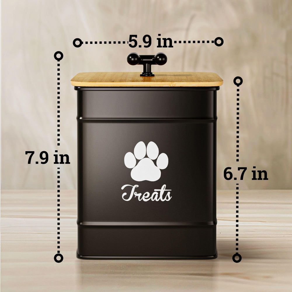 HB Design Co dog treat container 12-cup capacity clarifies portion storage.