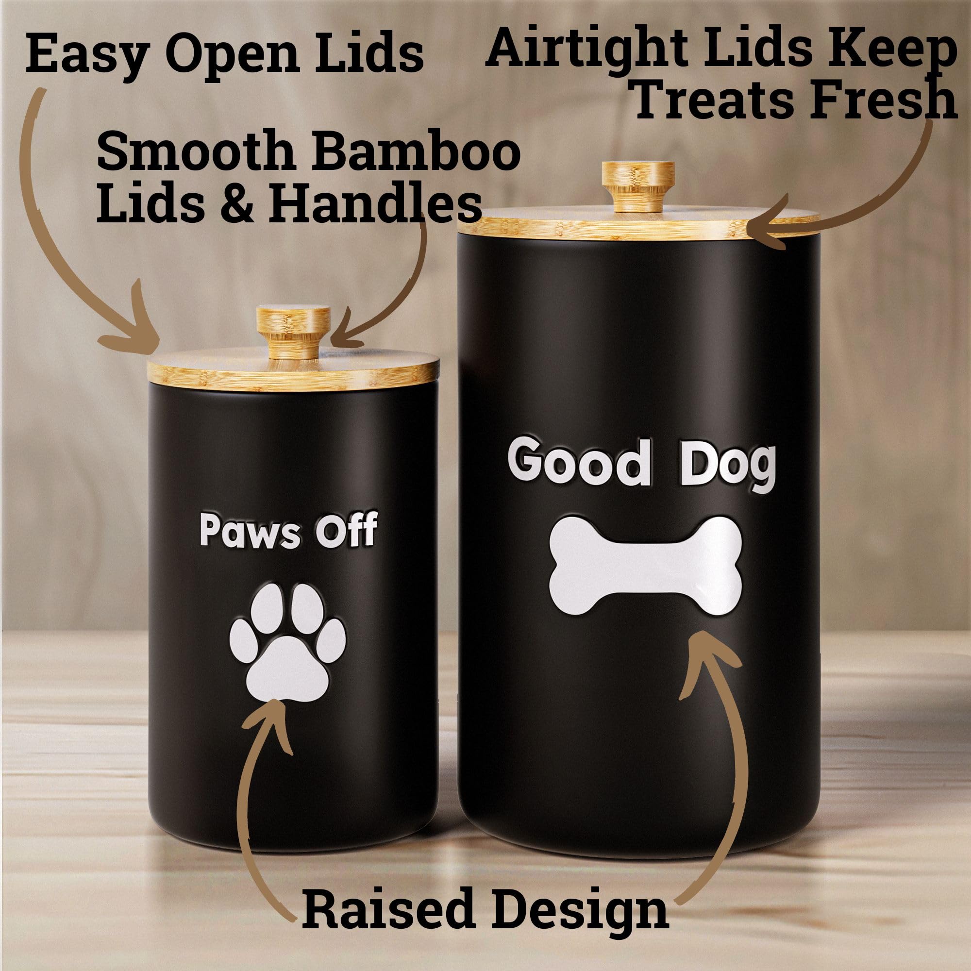 HB Design Co dog treat container 7x4 inch keeps small treats organized on counter