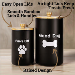 HB Design Co dog treat container 7x4 inch keeps small treats organized on counter