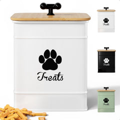 HB Design Co dog treat container front view highlights large 12-cup capacity
