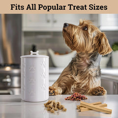 HB Design Co large capacity dog treat container stores up to seven cups of treats