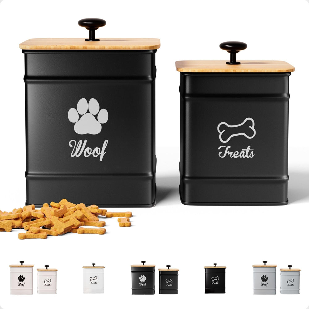 HB Design Co dog treat containers on the counter offering easy access and tidy storage.