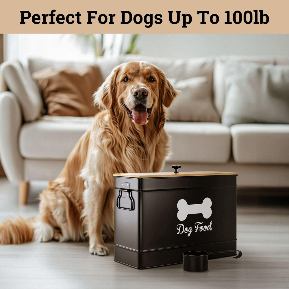 HB Design Co handles provide easy carry for dog food container.
