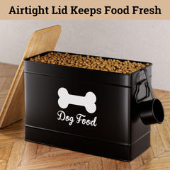 HB Design Co matte black storage bin blends with kitchen decor.