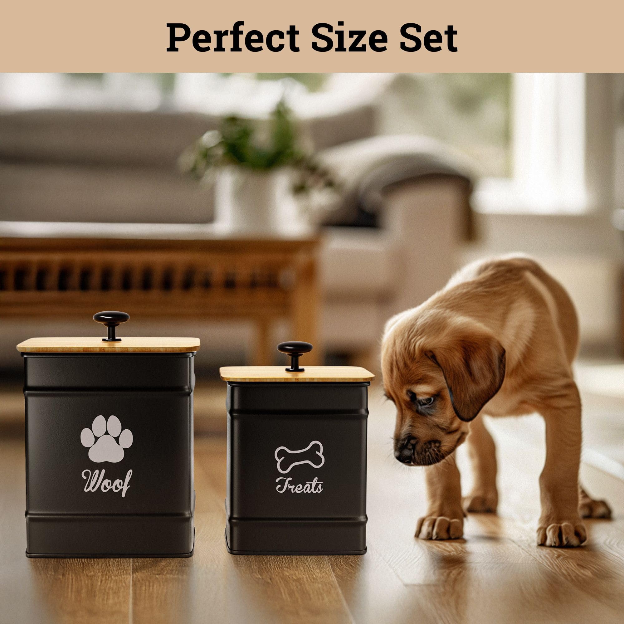 HB Design Co treat jars labeled for dog biscuits and dental treats.