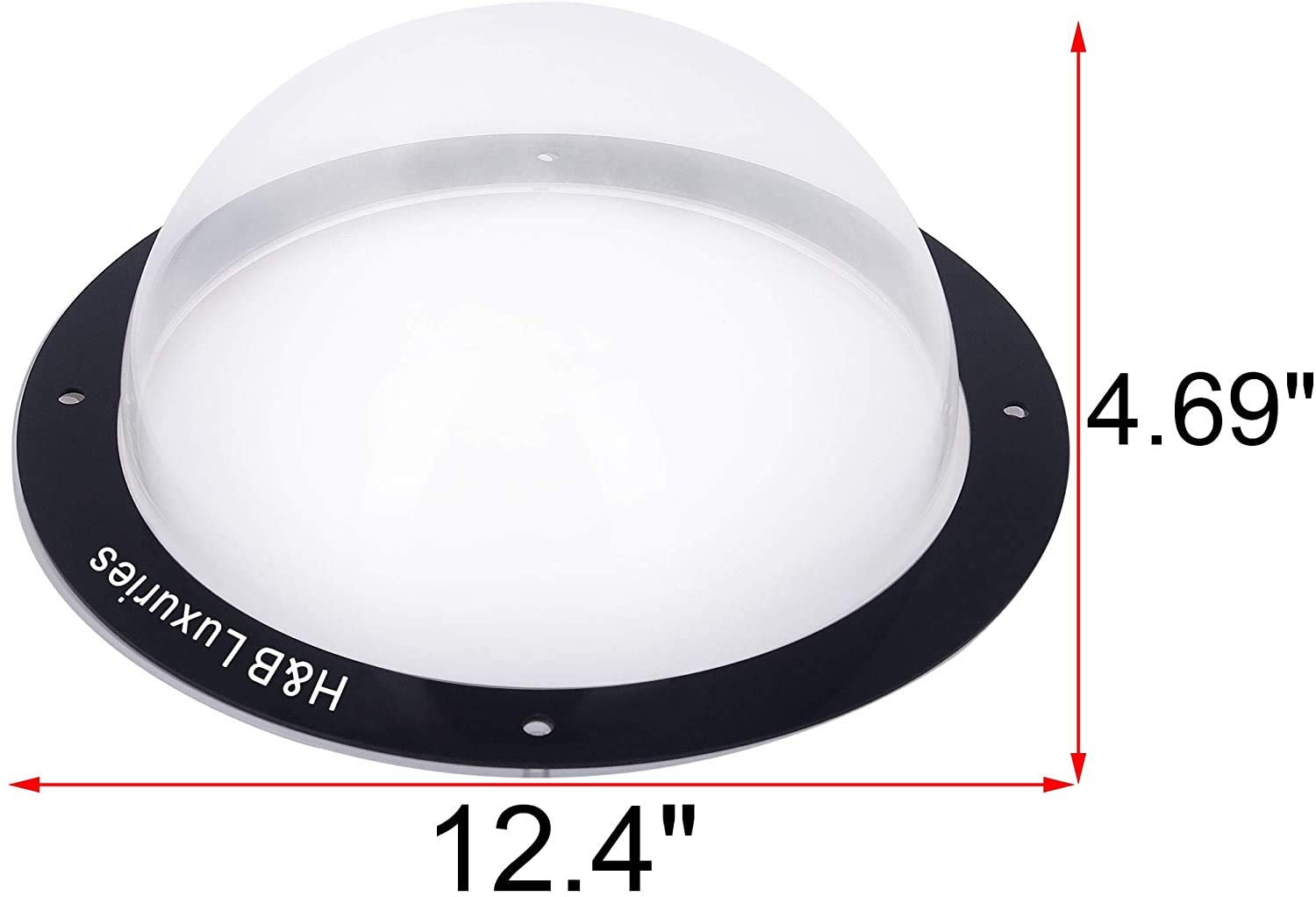 H&B Luxuries dome window closeup shows crystal-clear acrylic for easy pet monitoring.