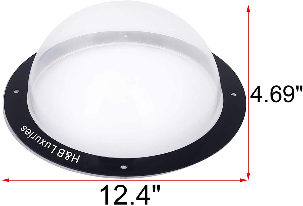 H&B Luxuries dome window closeup shows crystal-clear acrylic for easy pet monitoring.