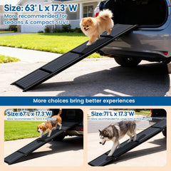 HBTower dog ramp aluminum frame delivers sturdy support for large dogs.