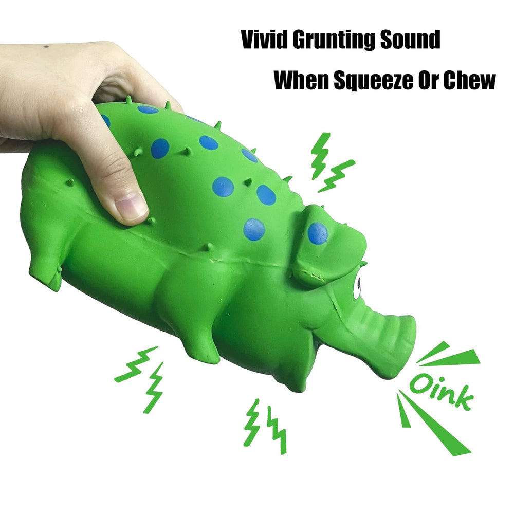 HCHYEY pig squeaky toy green side engages dogs during fetch