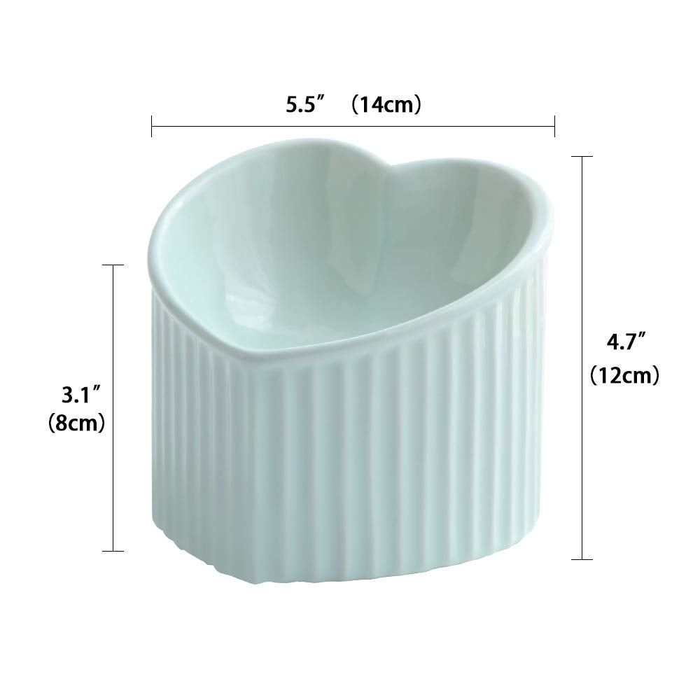 HCHLQLZ elevated cat bowl with 25-degree tilt supports comfortable feeding for older cats.
