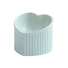 HCHLQLZ green ceramic raised cat bowls tilted design for easier feeding and reduced neck strain.