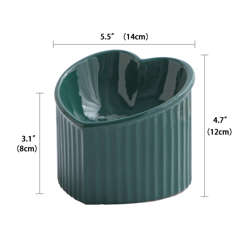 HCHLQLZ tilted design cat bowl with 25-degree angle reduces neck strain.
