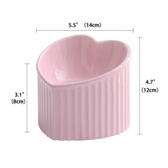 HCHLQLZ pink tilted elevated bowl highlights posture-friendly dining