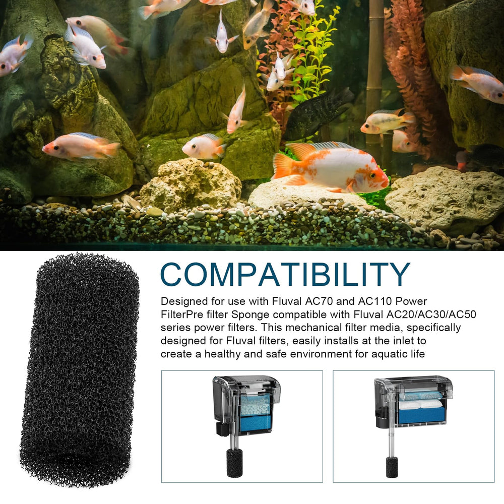 HCLSY Fluval AC20 sponge inlet demonstrates pre-filter protection for freshwater tanks