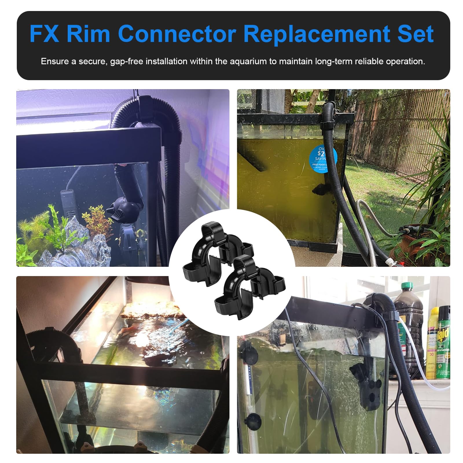 HCLSY fx6 compatible rim connector close-up for Fluval Fx4/FX5/FX6 setup