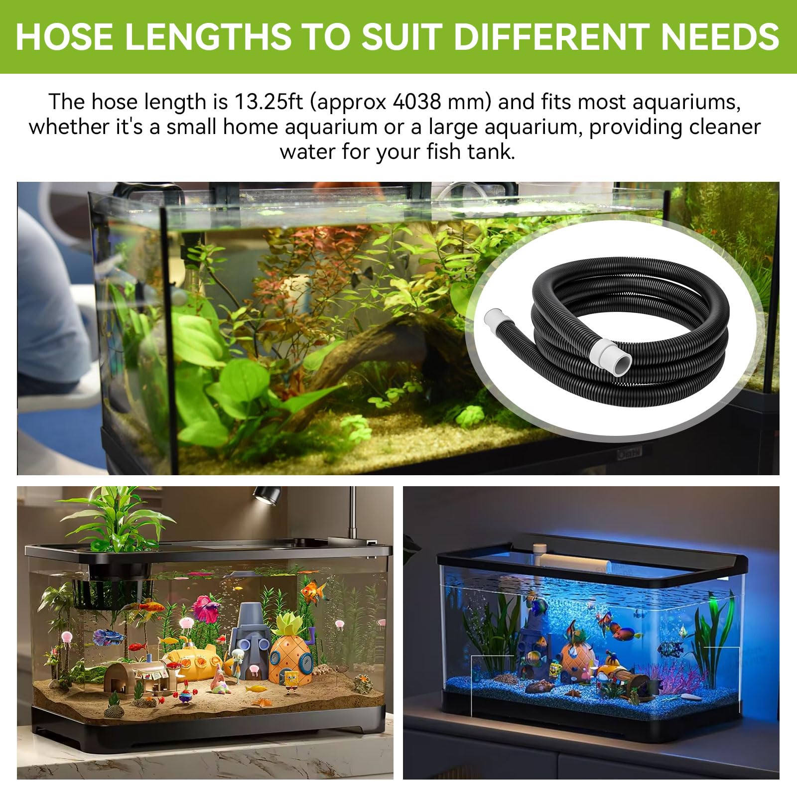 HCLSY in-use aquarium setup shows easy replacement and steady filtration.