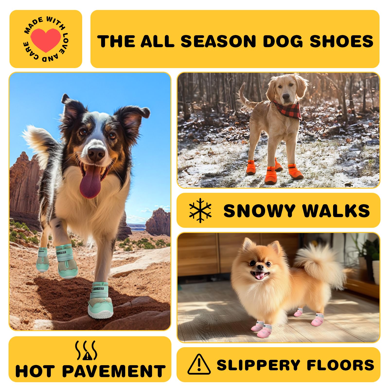 Hcpet breathable booties protect paws while allowing airflow
