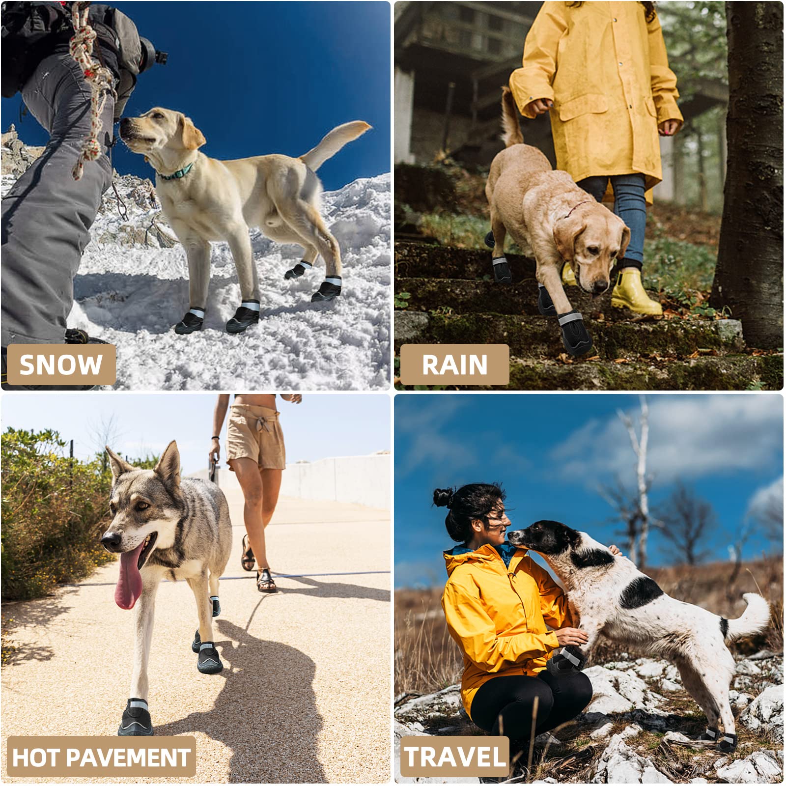 Hcpet dog boots breathable nylon material keeps paws cool during all-season use