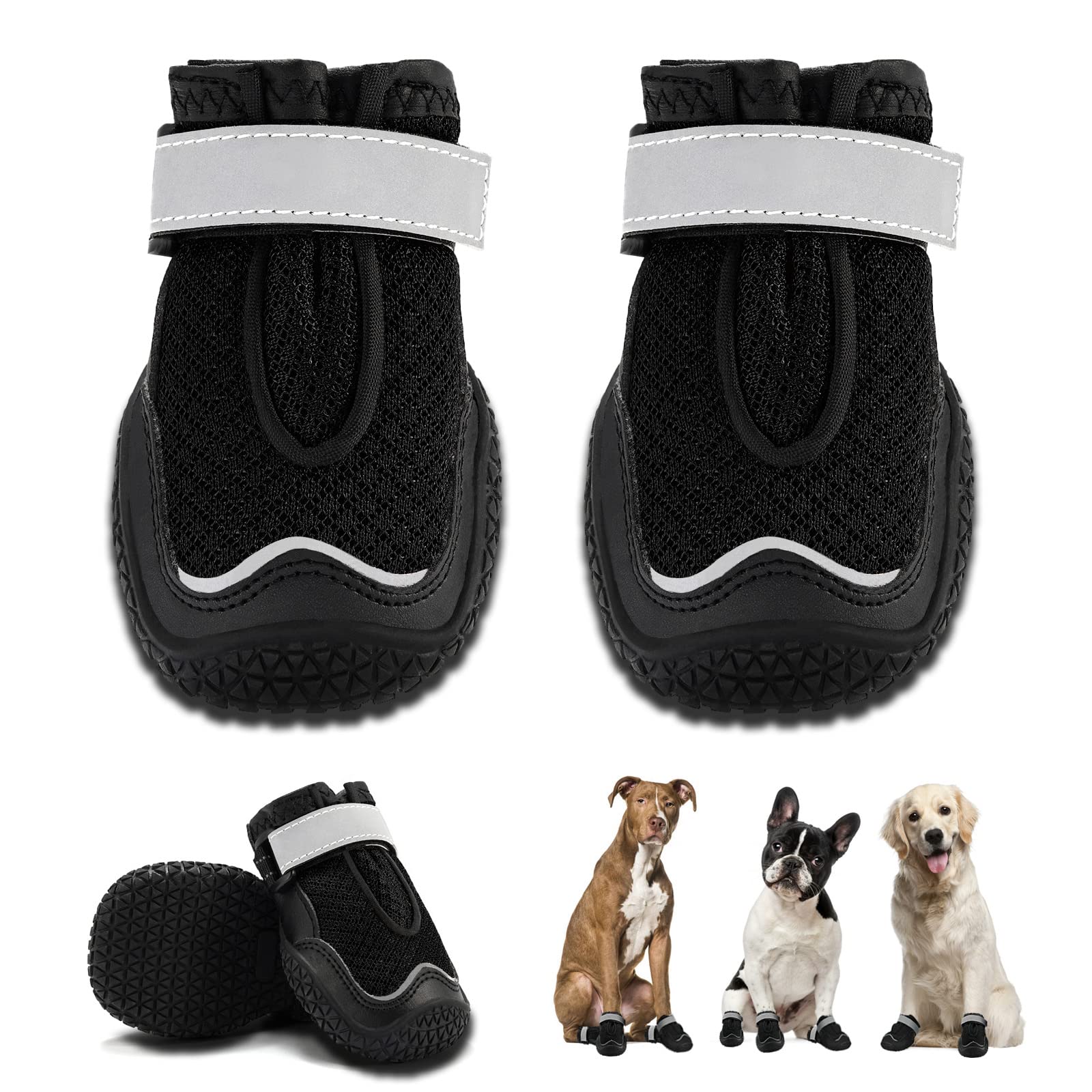 Hcpet dog boots size 5 closeup shows snug adjustable straps for secure outdoor wear