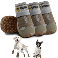 Hcpet dog shoes army green top view showing reflective straps for visibility