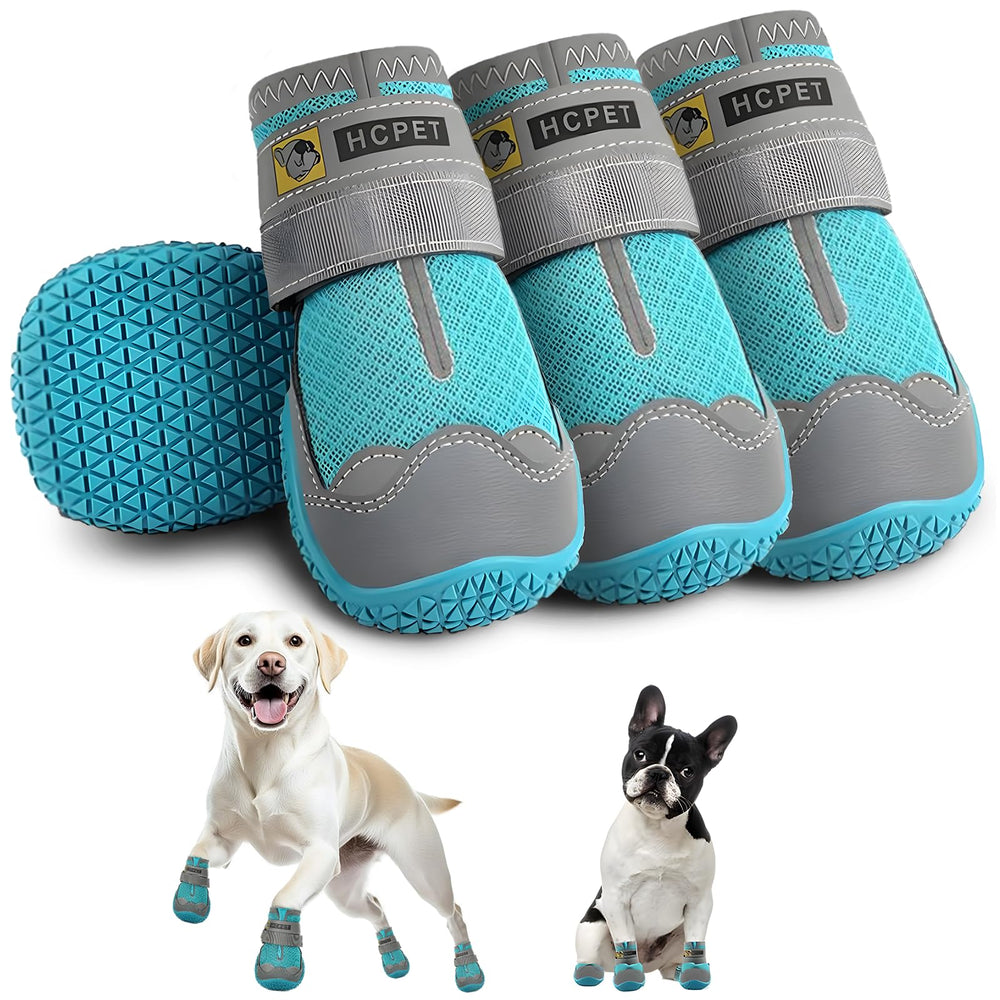 Hcpet dog shoes size-1 blue side view offering paw protection for small dogs.