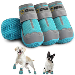 Hcpet dog shoes size-1 blue side view offering paw protection for small dogs.