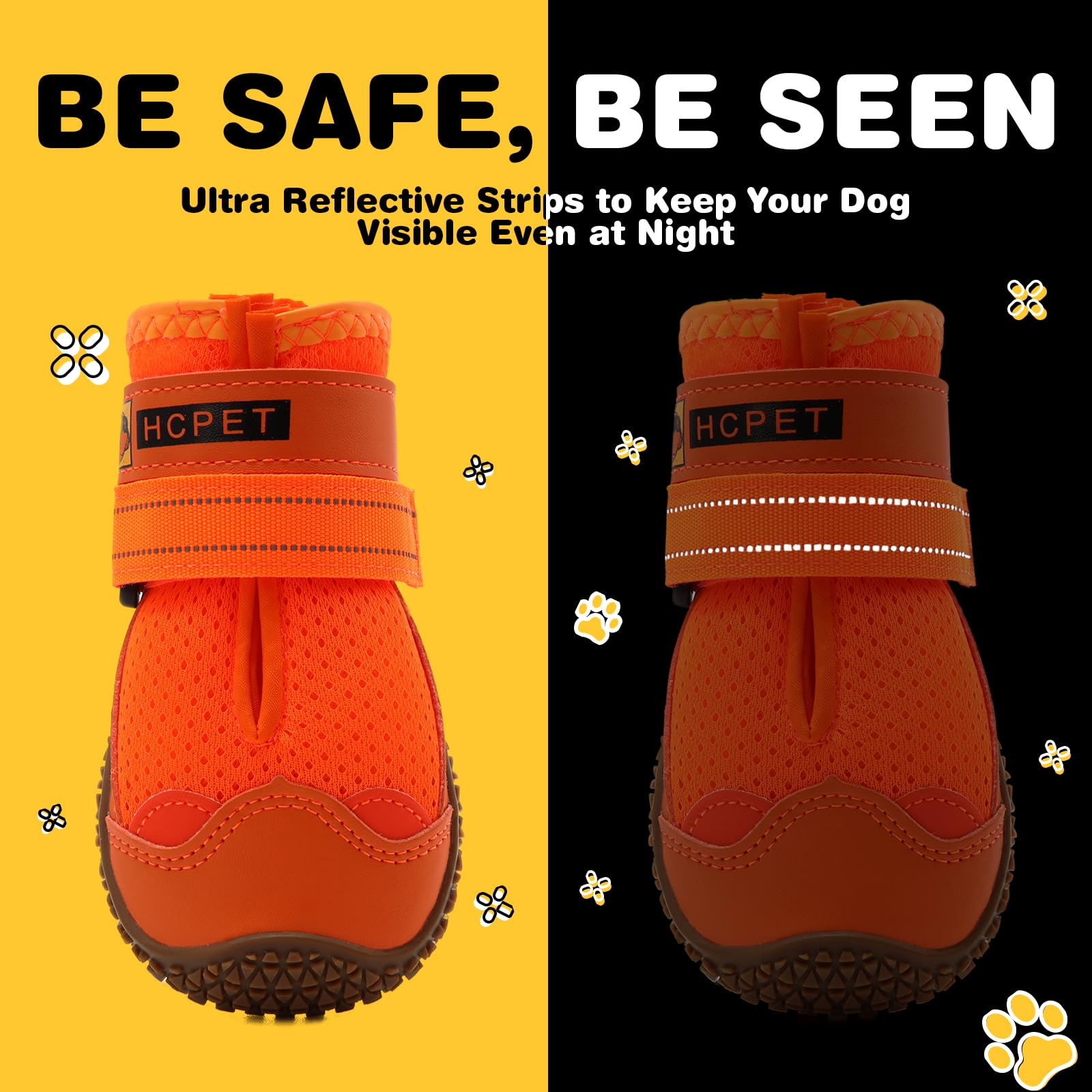 Hcpet dog shoes size 8 hiking-ready paw protection on trails.