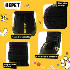 hcpet dog shoes waterproof fabric and leather for paw comfort.
