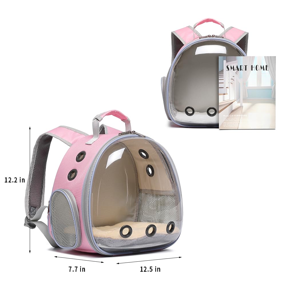 Hcupet Bunny Carrier transparent shell lets pets enjoy the scenery.