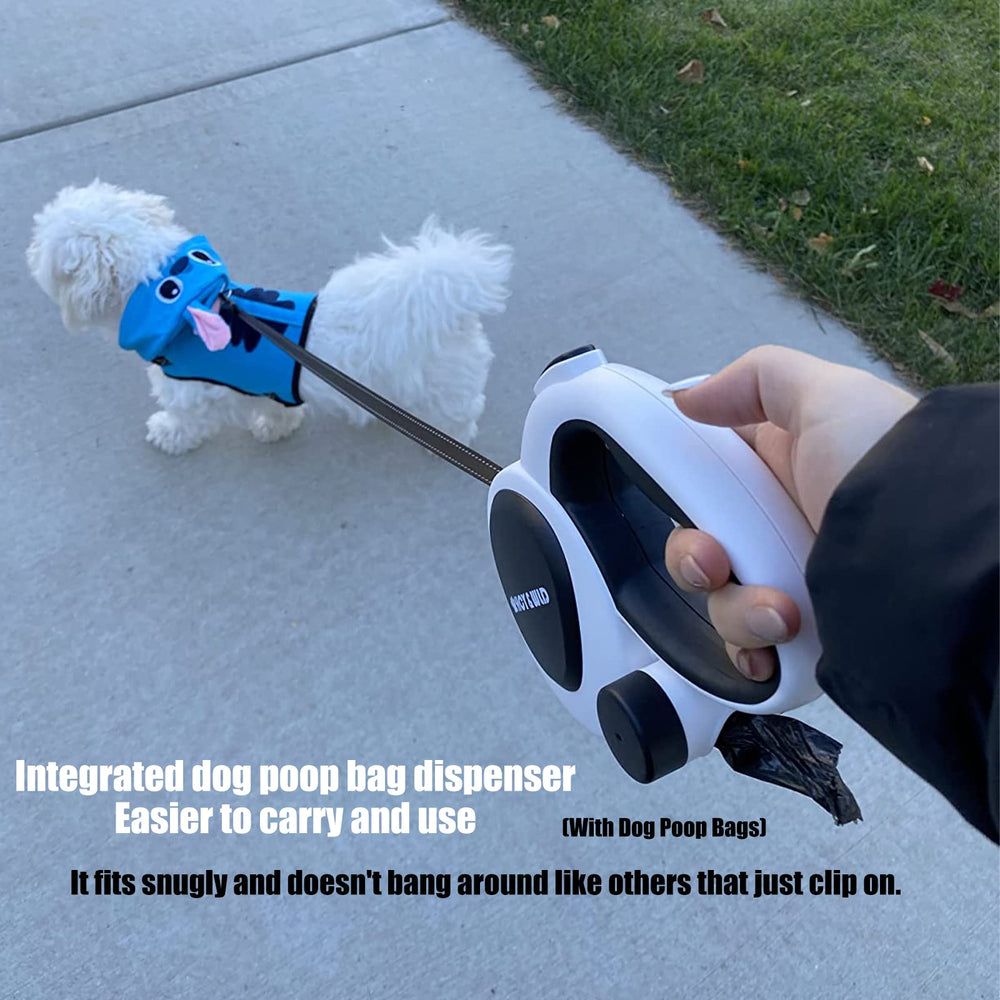 HCY&WLD Upgrade 4-in-1 leash shows 360° tangle-free retraction during walks