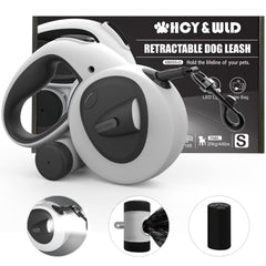 HCY&WLD 4-in-1 retractable leash with LED, longer reach for safer night walks