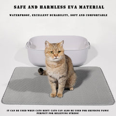HCY&WLD cat litter mat surface shows easy-clean and reuse capability.