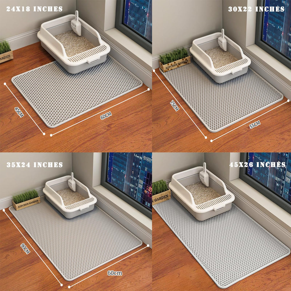 HCY&WLD cat litter mat light gray color complements home decor.