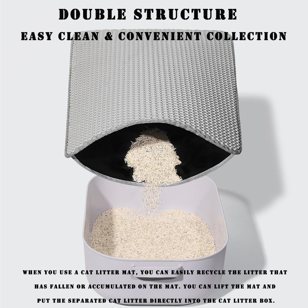 HCY&WLD cat litter mat waterproof bottom demonstrates floor protection.