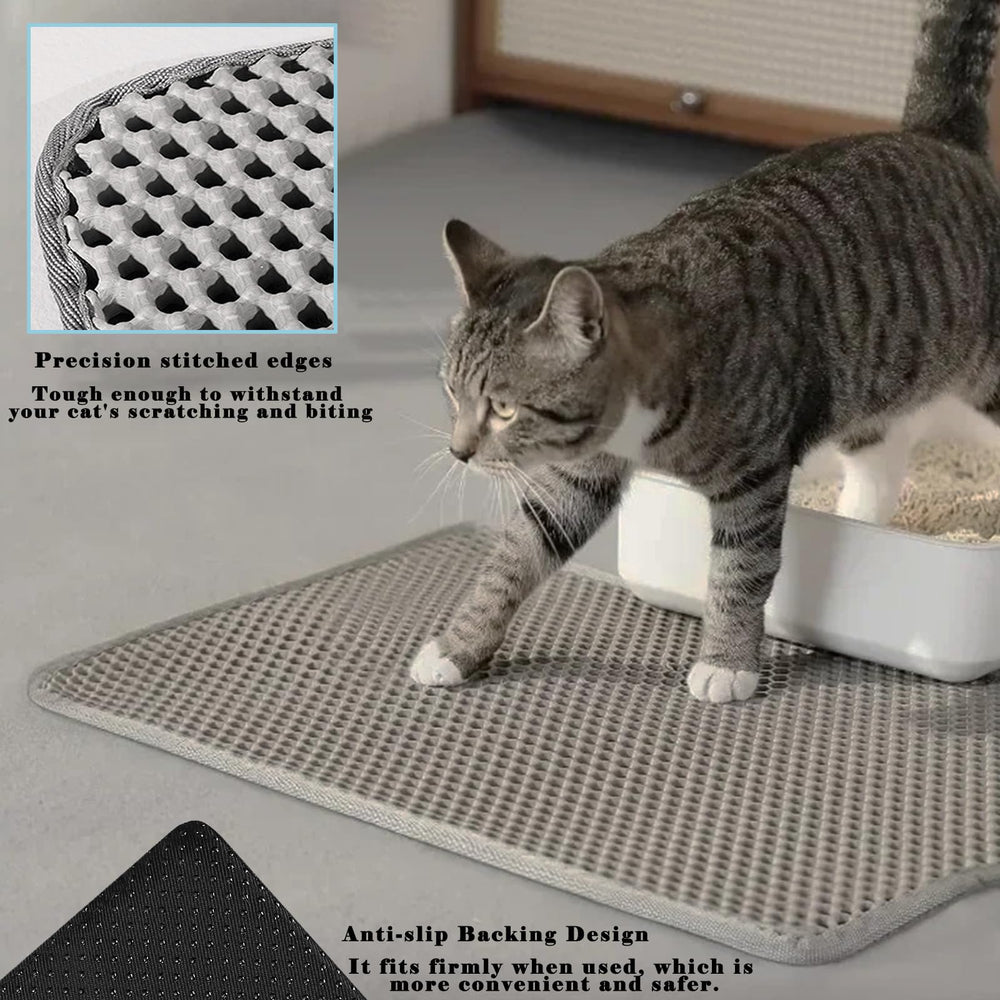 HCY&WLD cat litter mat waterproof non-slip bottom prevents floor dampness.