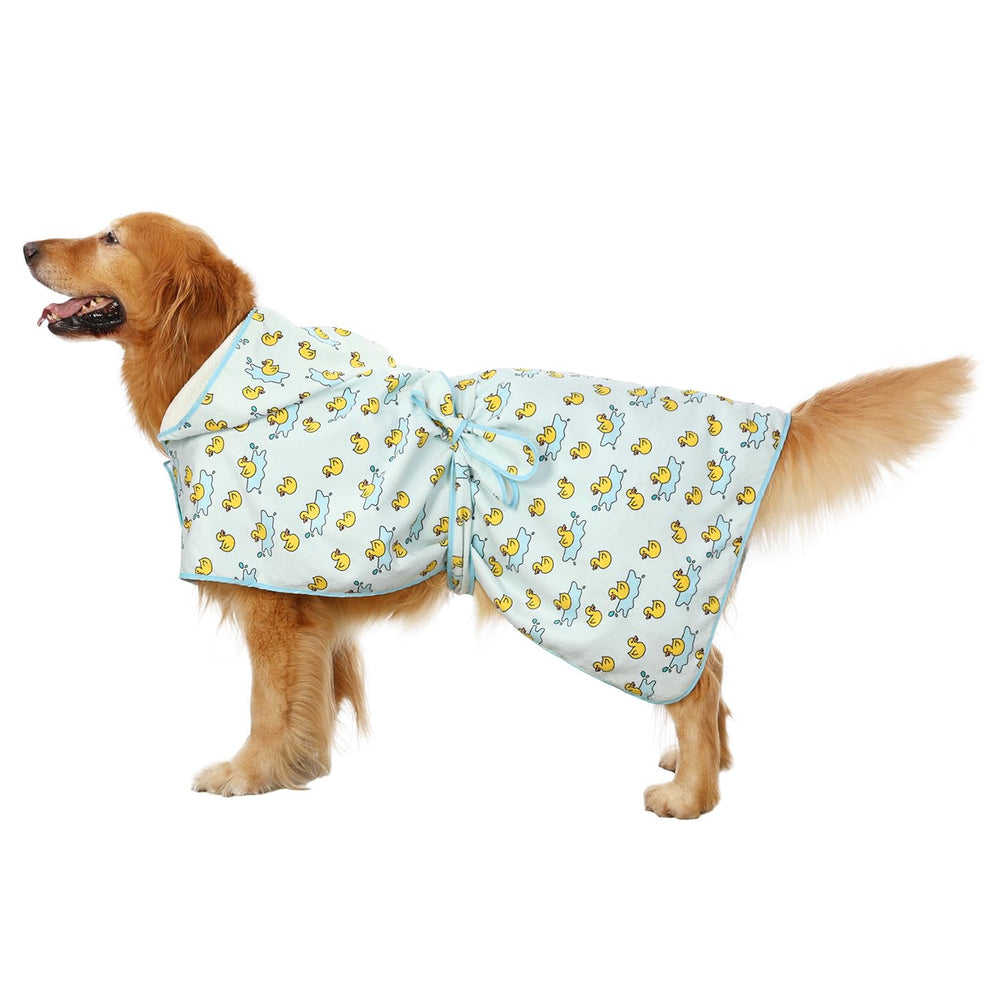 HDE dog bathrobe adjustable waistband ensures secure fit across sizes
