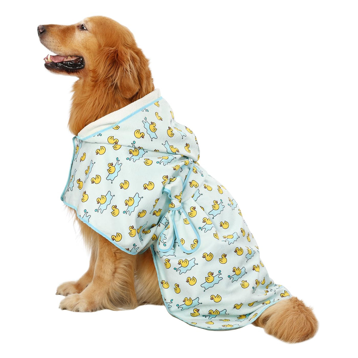HDE dog bathrobe hooded wrap demonstrates quick-dry post-bath drying for pets