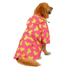 HDE dog raincoat harness hole reflective panel for secure walk and visibility