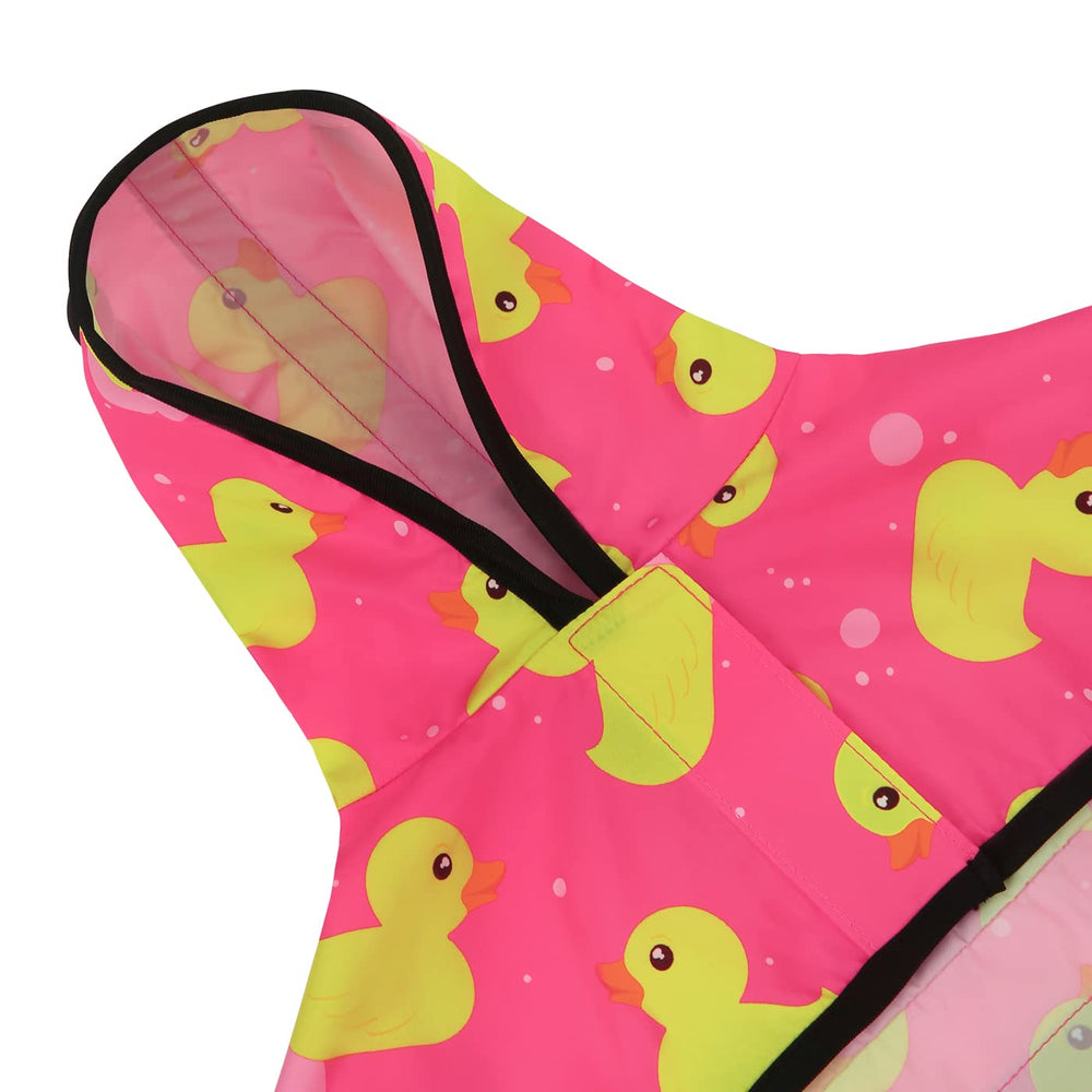 HDE dog raincoat reflective material boosts visibility during night walks.