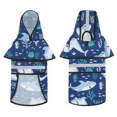 HDE dog raincoat sharks xl hooded design protects pets during showers.