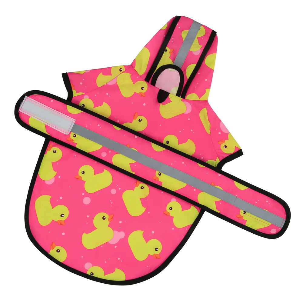HDE dog raincoat water-resistant fabric keeps dogs dry in rain.