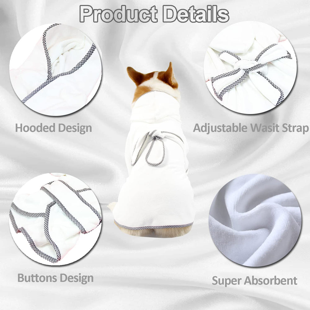 HDKUW dog bathrobe adjustable belt closeup for secure fit