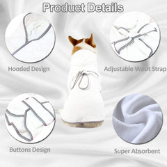 HDKUW dog bathrobe adjustable belt closeup for secure fit