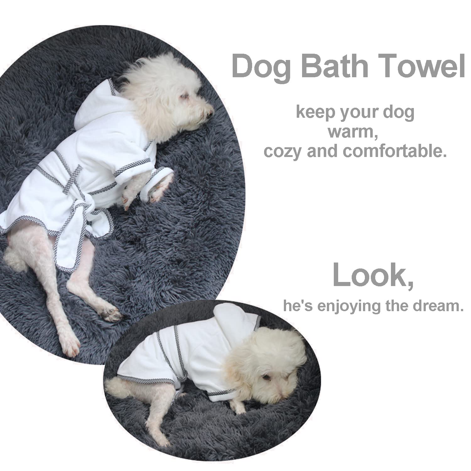 HDKUW dog bathrobe after-bath cozy warmth and comfort